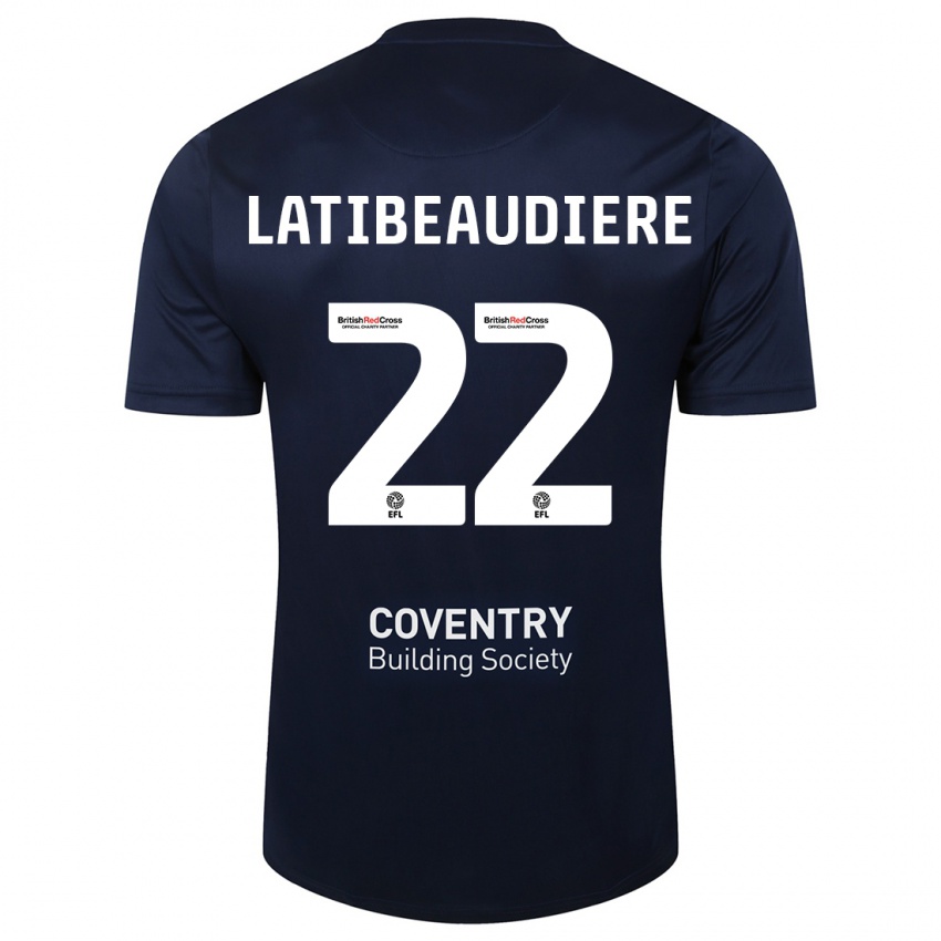 Kinder Joel Latibeaudiere #22 Rote Marine Auswärtstrikot Trikot 2023/24 T-Shirt Schweiz