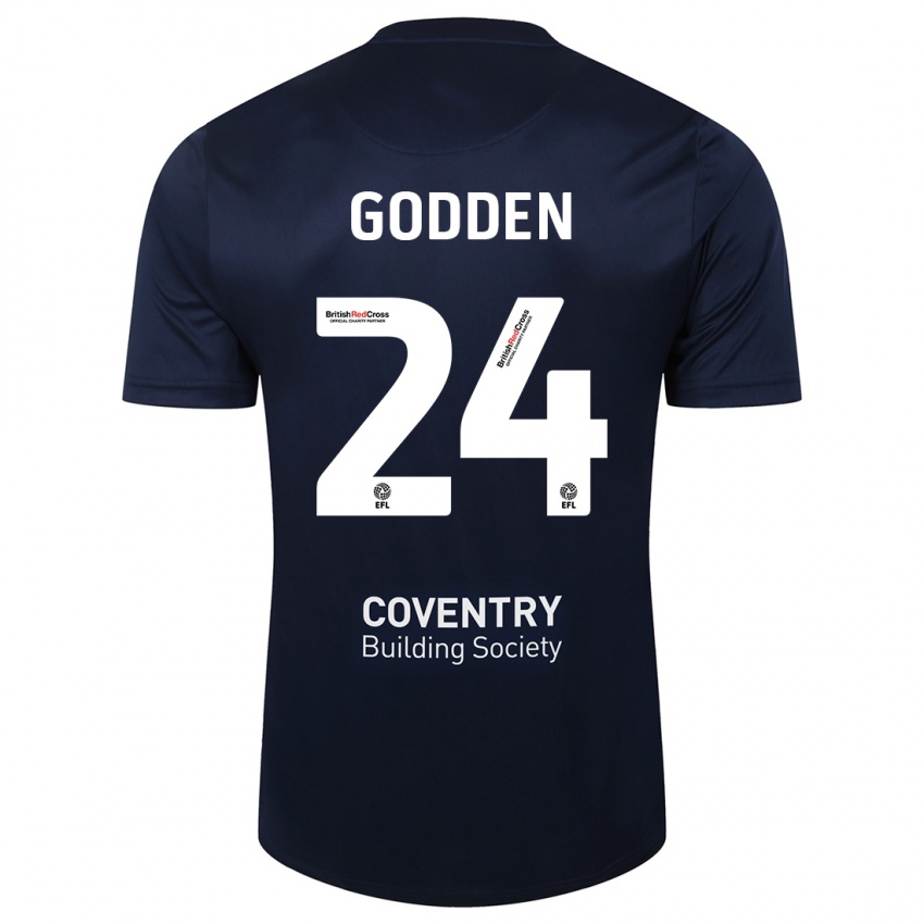 Kinder Matt Godden #24 Rote Marine Auswärtstrikot Trikot 2023/24 T-Shirt Schweiz