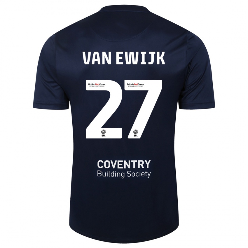 Kinder Milan Van Ewijk #27 Rote Marine Auswärtstrikot Trikot 2023/24 T-Shirt Schweiz