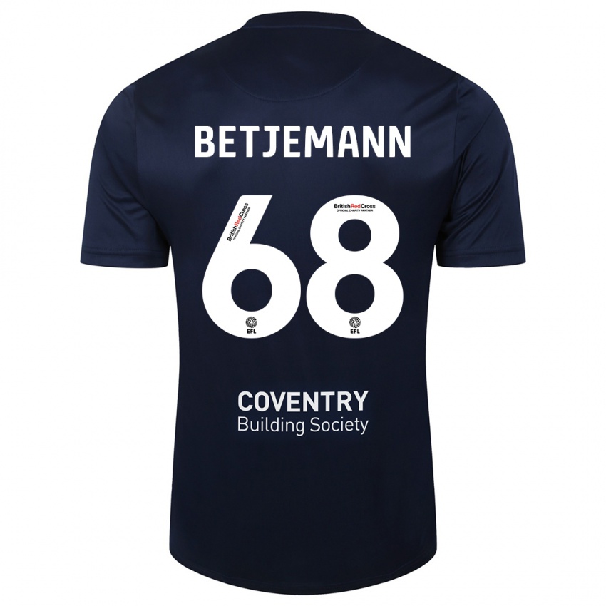 Kinder Elliot Betjemann #68 Rote Marine Auswärtstrikot Trikot 2023/24 T-Shirt Schweiz