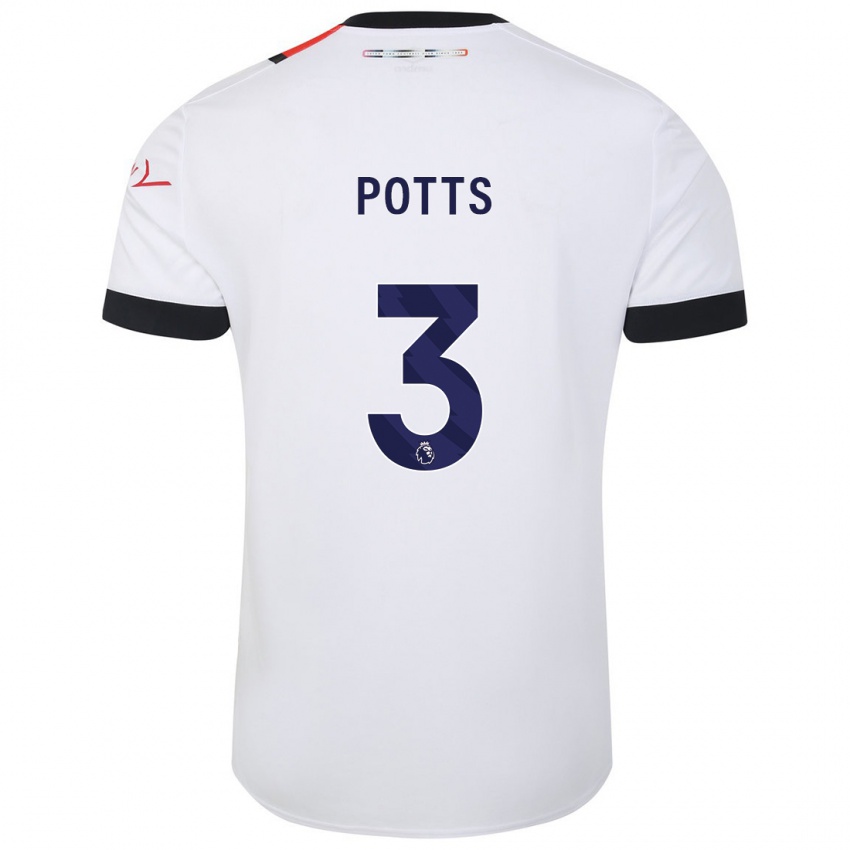 Kinder Dan Potts #3 Weiß Auswärtstrikot Trikot 2023/24 T-Shirt Schweiz