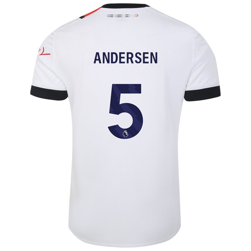 Kinder Mads Andersen #5 Weiß Auswärtstrikot Trikot 2023/24 T-Shirt Schweiz