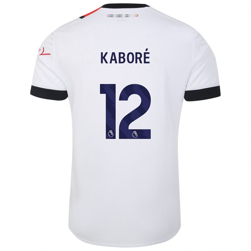 Kinder Issa Kabore #12 Weiß Auswärtstrikot Trikot 2023/24 T-Shirt Schweiz