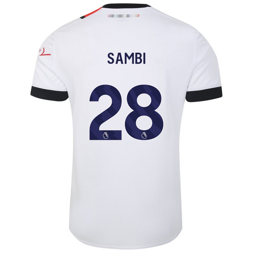 Kinder Albert Sambi Lokonga #28 Weiß Auswärtstrikot Trikot 2023/24 T-Shirt Schweiz