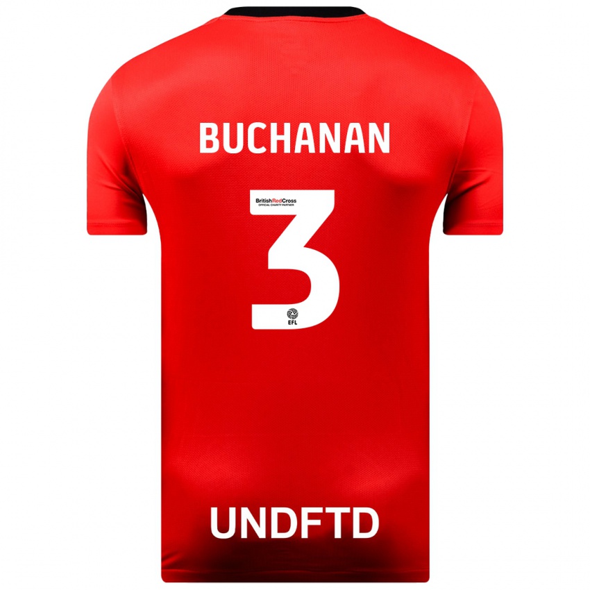 Kinder Lee Buchanan #3 Rot Auswärtstrikot Trikot 2023/24 T-Shirt Schweiz