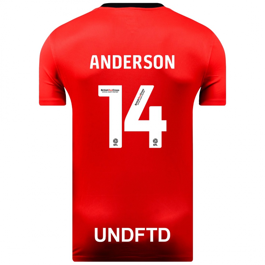 Kinder Keshi Anderson #14 Rot Auswärtstrikot Trikot 2023/24 T-Shirt Schweiz