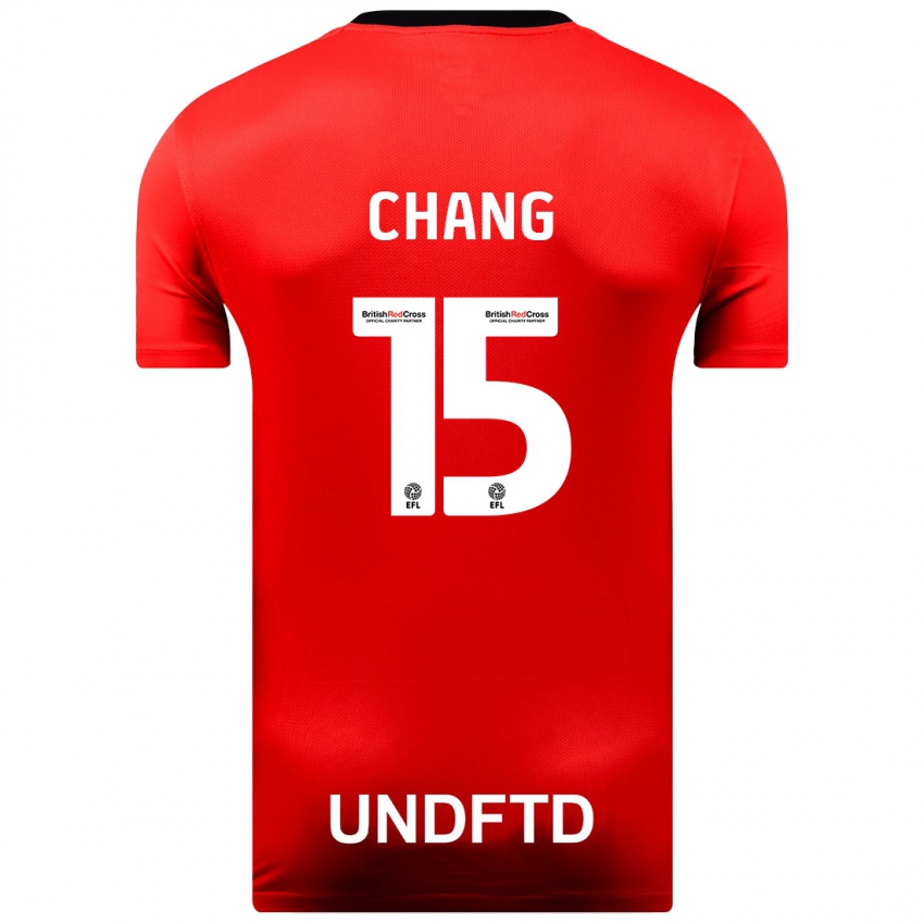 Kinder Alfie Chang #15 Rot Auswärtstrikot Trikot 2023/24 T-Shirt Schweiz