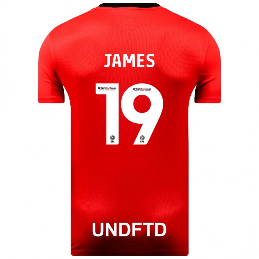 Kinder Jordan James #19 Rot Auswärtstrikot Trikot 2023/24 T-Shirt Schweiz