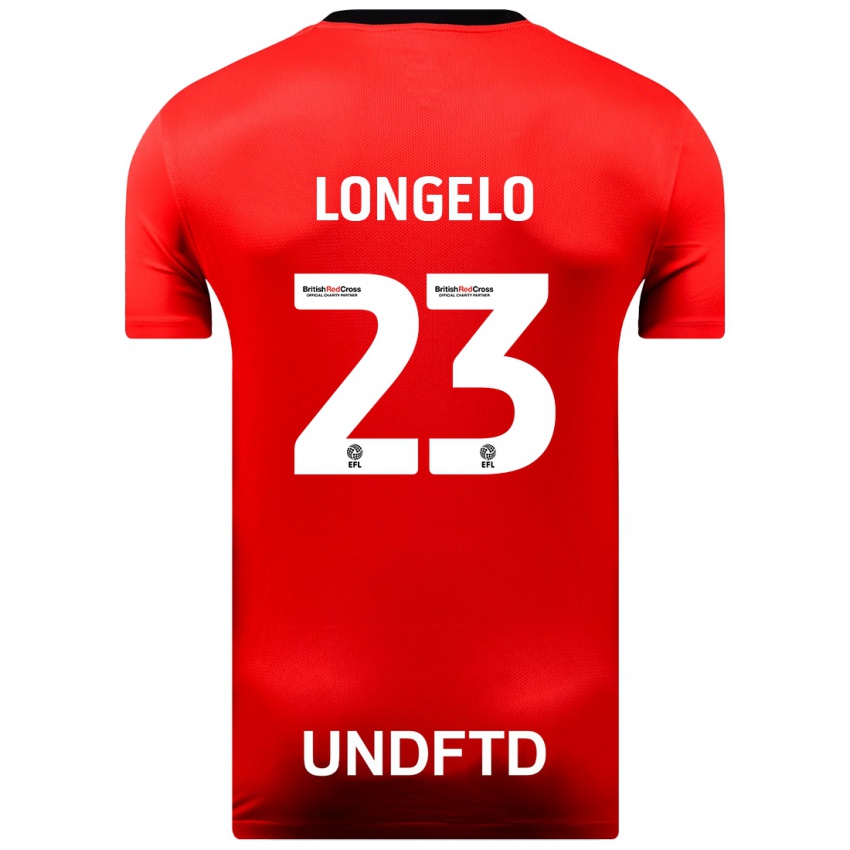 Kinder Emmanuel Longelo #23 Rot Auswärtstrikot Trikot 2023/24 T-Shirt Schweiz