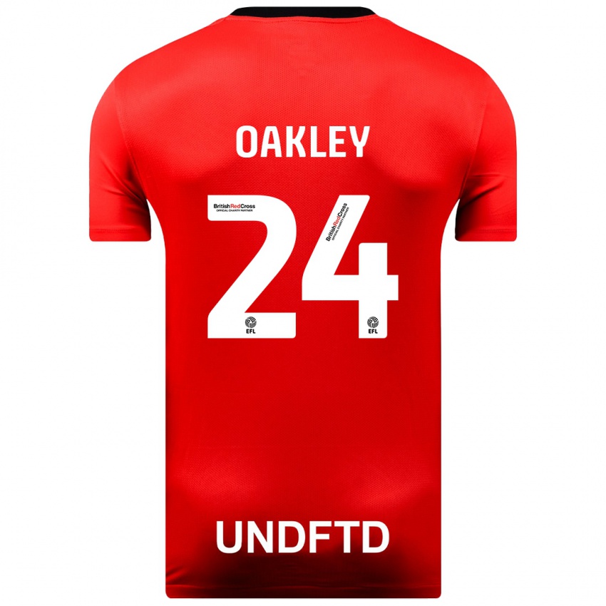 Kinder Marcel Oakley #24 Rot Auswärtstrikot Trikot 2023/24 T-Shirt Schweiz