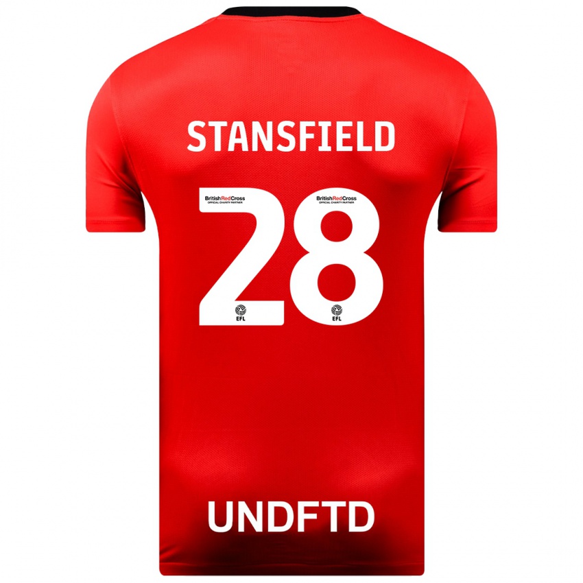 Kinder Jay Stansfield #28 Rot Auswärtstrikot Trikot 2023/24 T-Shirt Schweiz