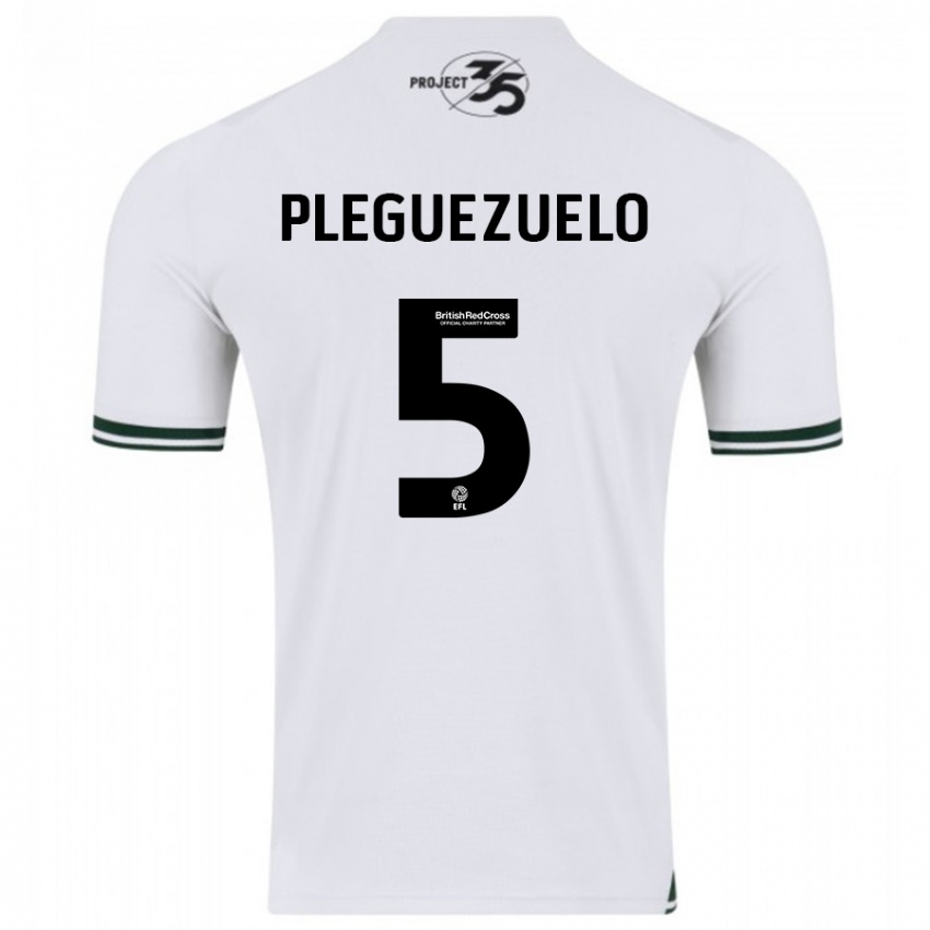 Kinder Julio Pleguezuelo #5 Weiß Auswärtstrikot Trikot 2023/24 T-Shirt Schweiz