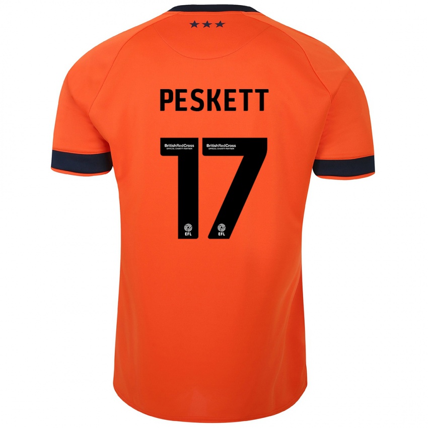 Kinder Sophie Peskett #17 Orangefarben Auswärtstrikot Trikot 2023/24 T-Shirt Schweiz