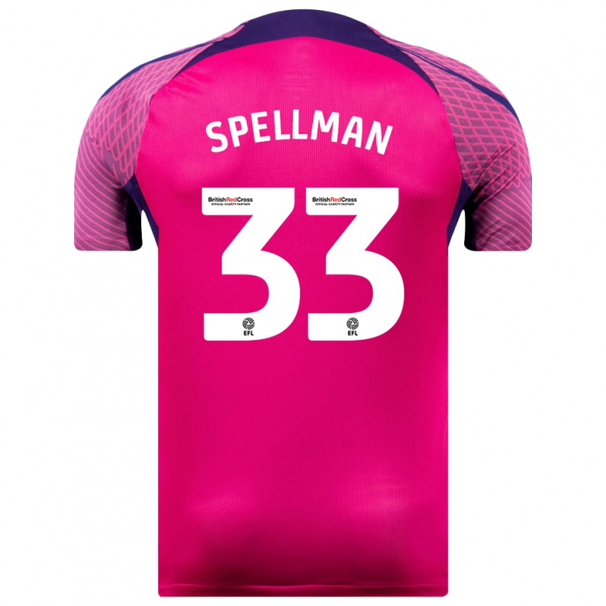 Kinder Michael Spellman #33 Lila Auswärtstrikot Trikot 2023/24 T-Shirt Schweiz