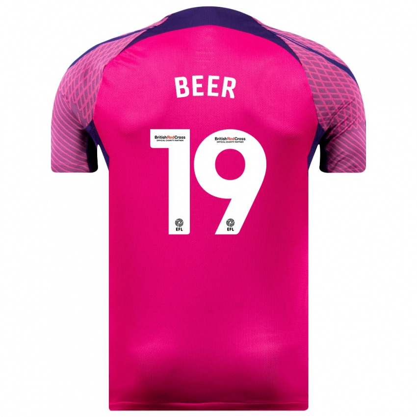 Kinder Megan Beer #19 Lila Auswärtstrikot Trikot 2023/24 T-Shirt Schweiz