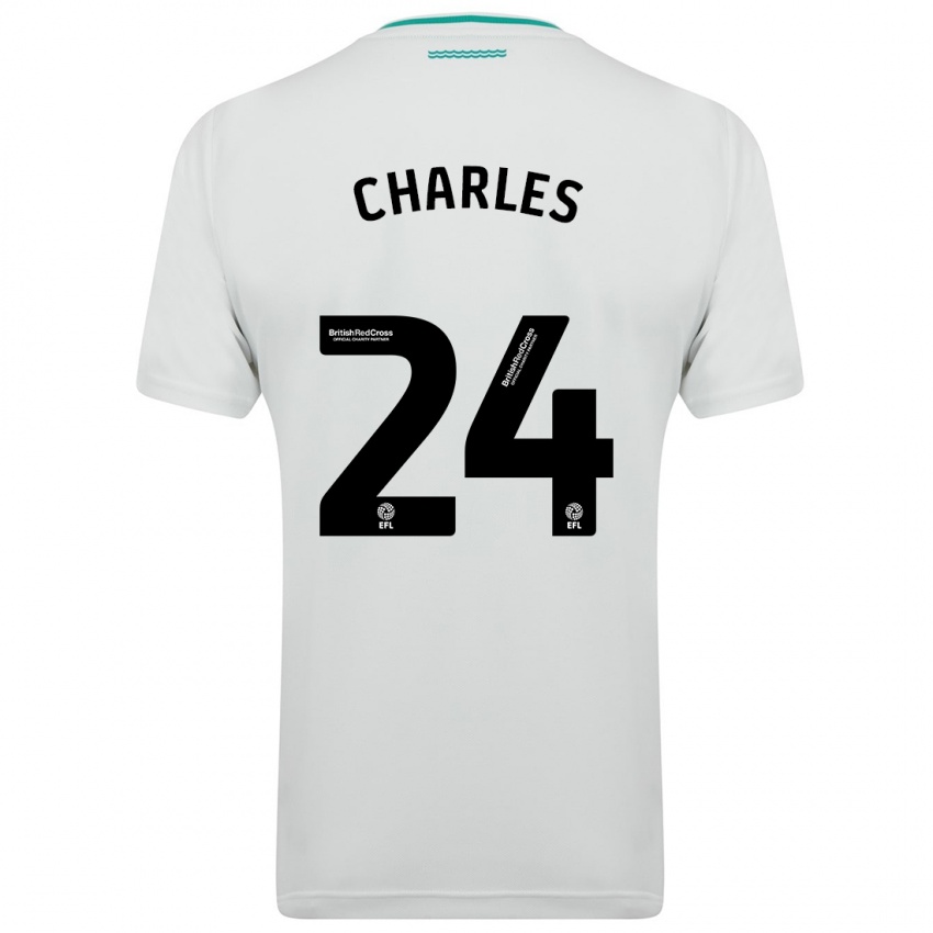 Kinder Shea Charles #24 Weiß Auswärtstrikot Trikot 2023/24 T-Shirt Schweiz