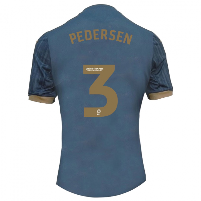 Kinder Kristian Pedersen #3 Dunkles Blaugrün Auswärtstrikot Trikot 2023/24 T-Shirt Schweiz