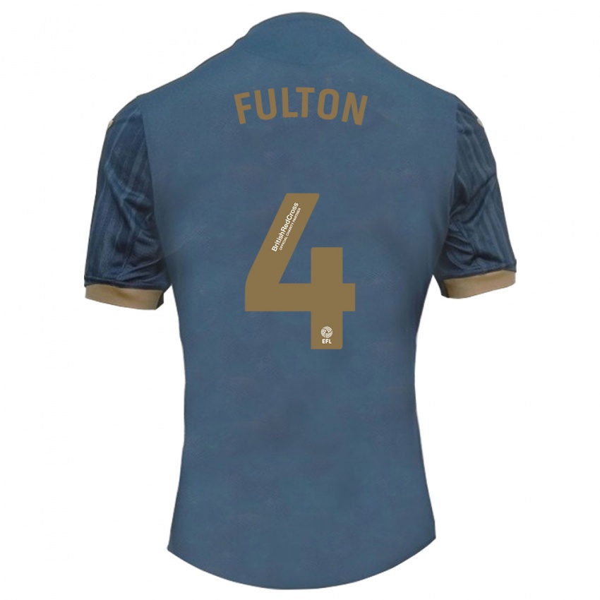 Kinder Jay Fulton #4 Dunkles Blaugrün Auswärtstrikot Trikot 2023/24 T-Shirt Schweiz