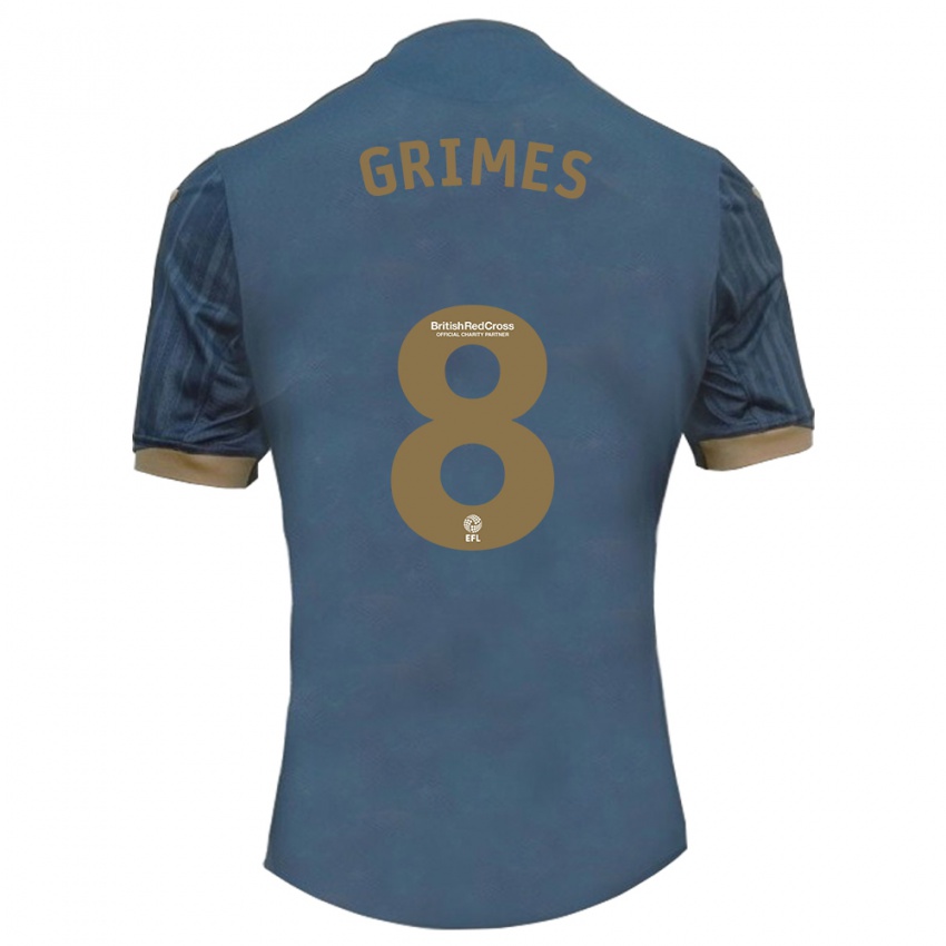 Kinder Matt Grimes #8 Dunkles Blaugrün Auswärtstrikot Trikot 2023/24 T-Shirt Schweiz