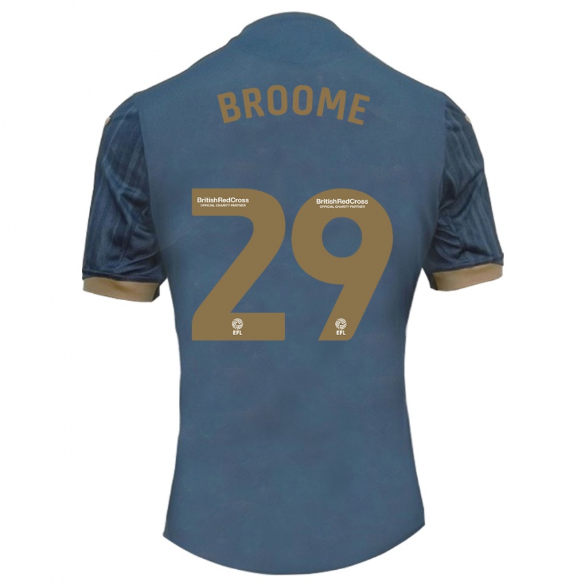 Kinder Nathan Broome #29 Dunkles Blaugrün Auswärtstrikot Trikot 2023/24 T-Shirt Schweiz