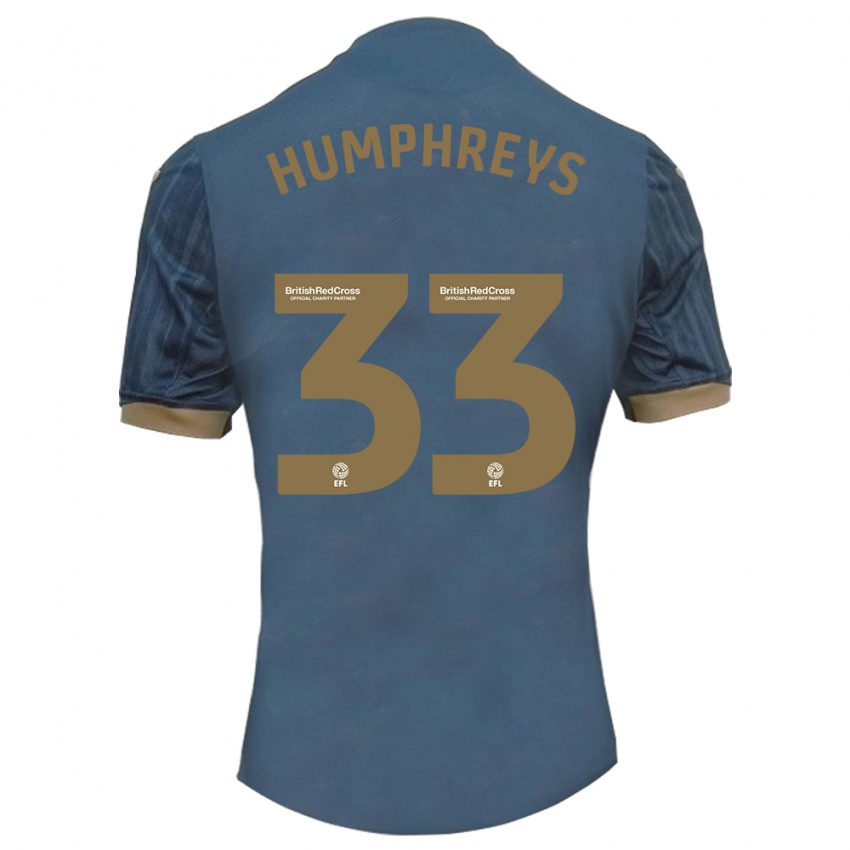 Kinder Bashir Humphreys #33 Dunkles Blaugrün Auswärtstrikot Trikot 2023/24 T-Shirt Schweiz