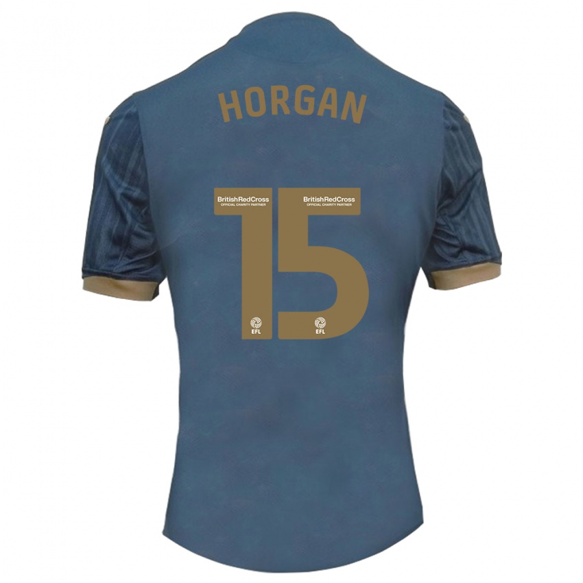 Kinder Gwenan Horgan #15 Dunkles Blaugrün Auswärtstrikot Trikot 2023/24 T-Shirt Schweiz