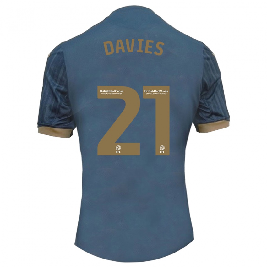 Kinder Laura Davies #21 Dunkles Blaugrün Auswärtstrikot Trikot 2023/24 T-Shirt Schweiz