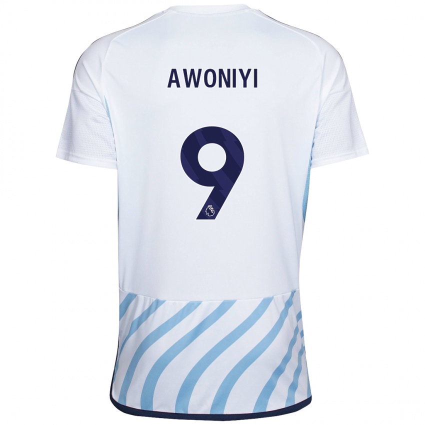 Kinder Taiwo Awoniyi #9 Weiß Blau Auswärtstrikot Trikot 2023/24 T-Shirt Schweiz