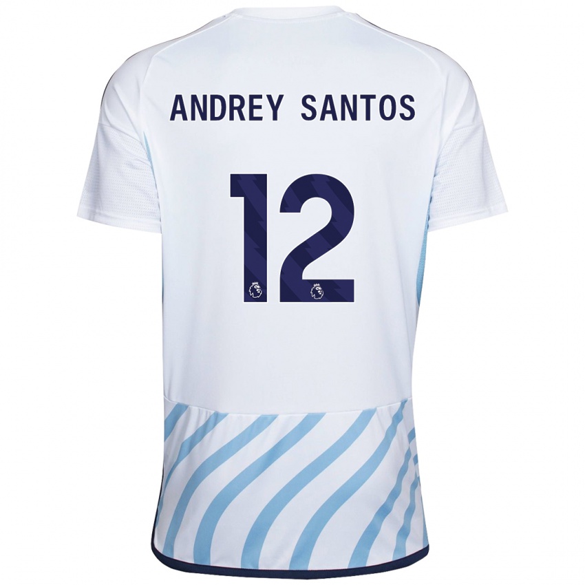 Kinder Andrey Santos #12 Weiß Blau Auswärtstrikot Trikot 2023/24 T-Shirt Schweiz