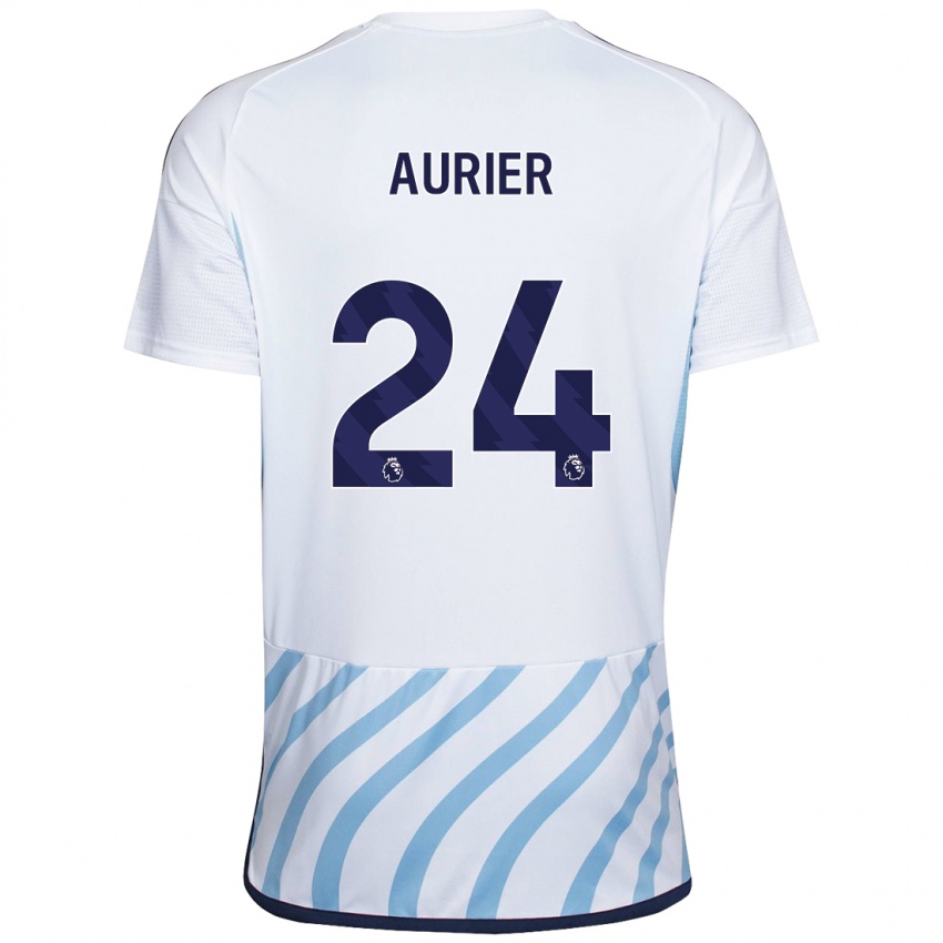 Kinder Serge Aurier #24 Weiß Blau Auswärtstrikot Trikot 2023/24 T-Shirt Schweiz