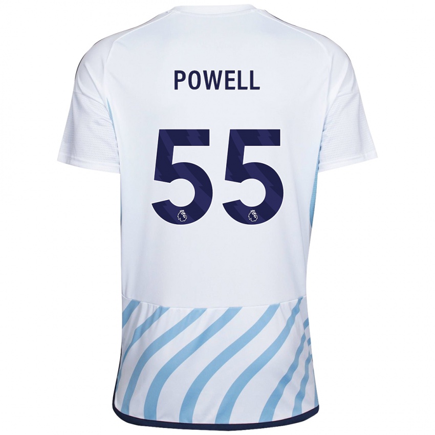 Kinder Josh Powell #55 Weiß Blau Auswärtstrikot Trikot 2023/24 T-Shirt Schweiz