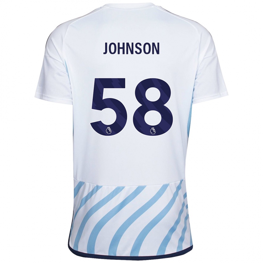 Kinder Pharrell Johnson #58 Weiß Blau Auswärtstrikot Trikot 2023/24 T-Shirt Schweiz