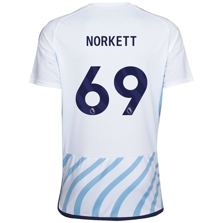 Kinder Manni Norkett #69 Weiß Blau Auswärtstrikot Trikot 2023/24 T-Shirt Schweiz