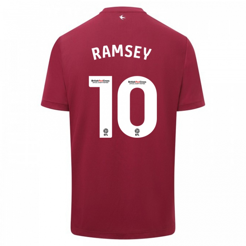 Kinder Aaron Ramsey #10 Rot Auswärtstrikot Trikot 2023/24 T-Shirt Schweiz