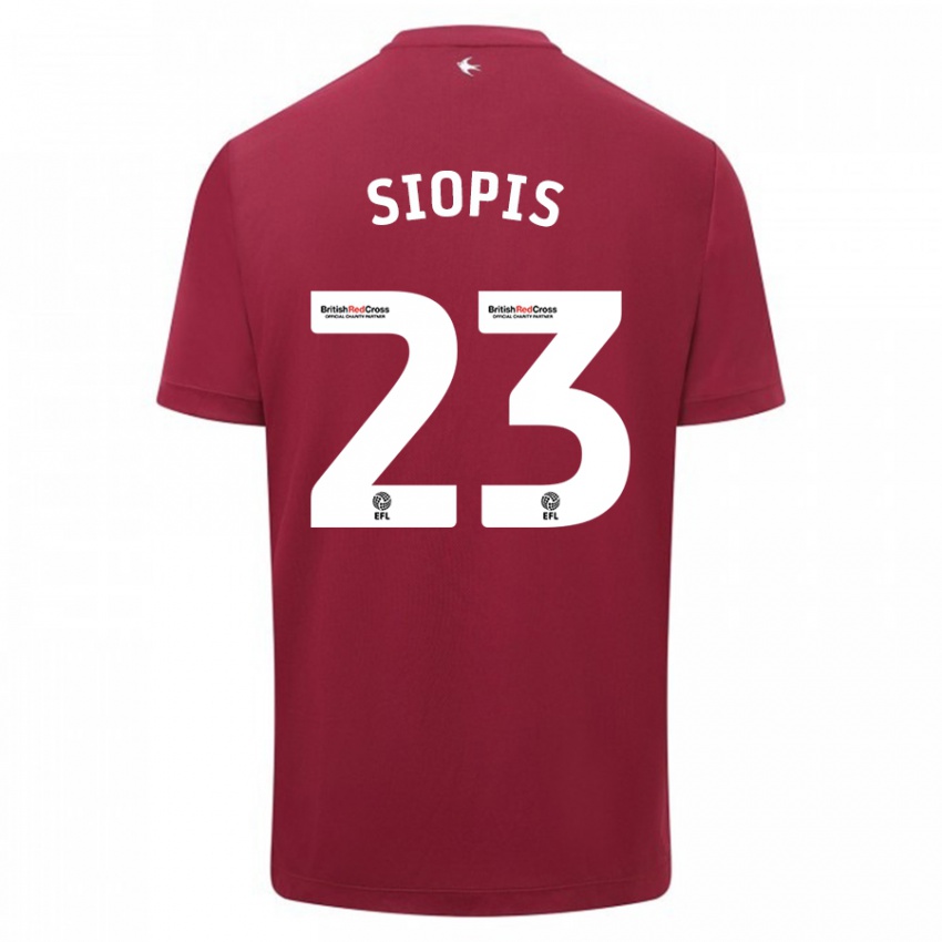 Kinder Manolis Siopis #23 Rot Auswärtstrikot Trikot 2023/24 T-Shirt Schweiz