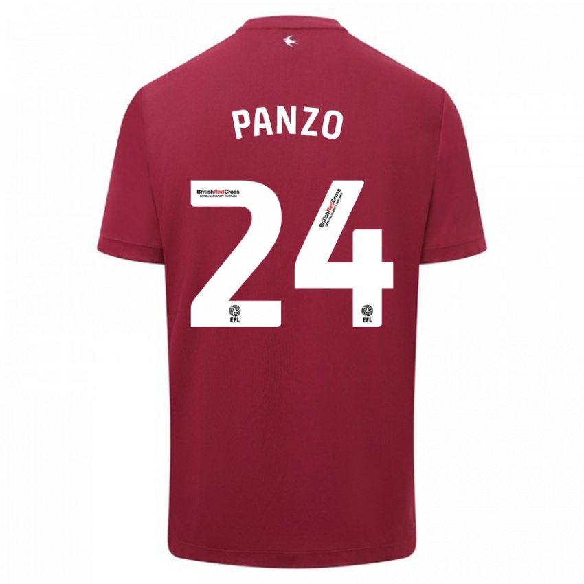 Kinder Jonathan Panzo #24 Rot Auswärtstrikot Trikot 2023/24 T-Shirt Schweiz