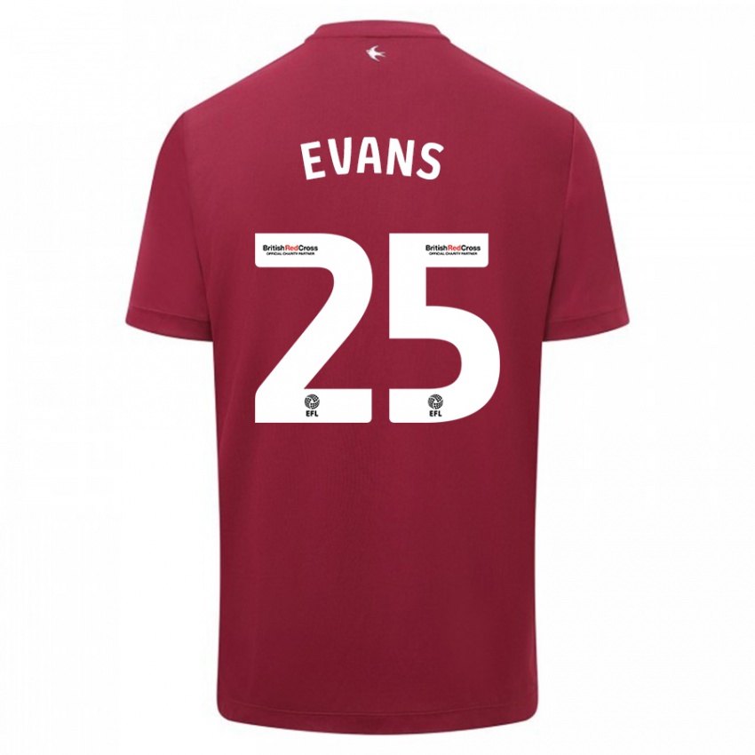 Kinder Kieron Evans #25 Rot Auswärtstrikot Trikot 2023/24 T-Shirt Schweiz