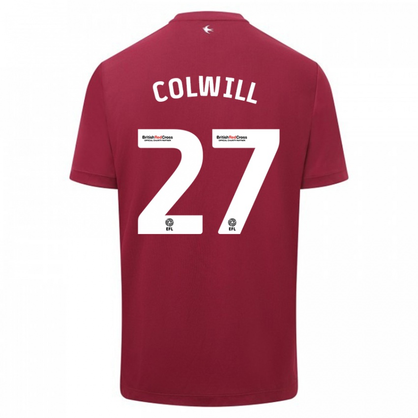 Kinder Rubin Colwill #27 Rot Auswärtstrikot Trikot 2023/24 T-Shirt Schweiz