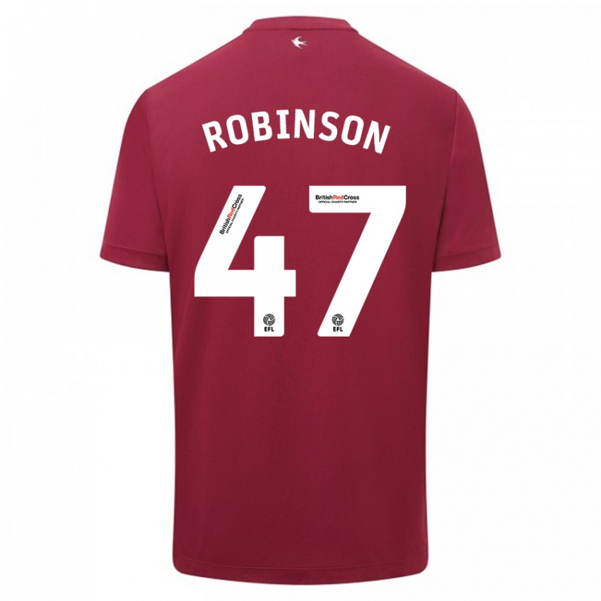 Kinder Callum Robinson #47 Rot Auswärtstrikot Trikot 2023/24 T-Shirt Schweiz