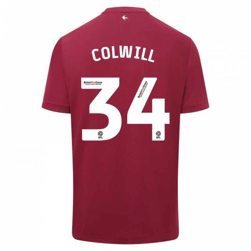 Kinder Joel Colwill #34 Rot Auswärtstrikot Trikot 2023/24 T-Shirt Schweiz