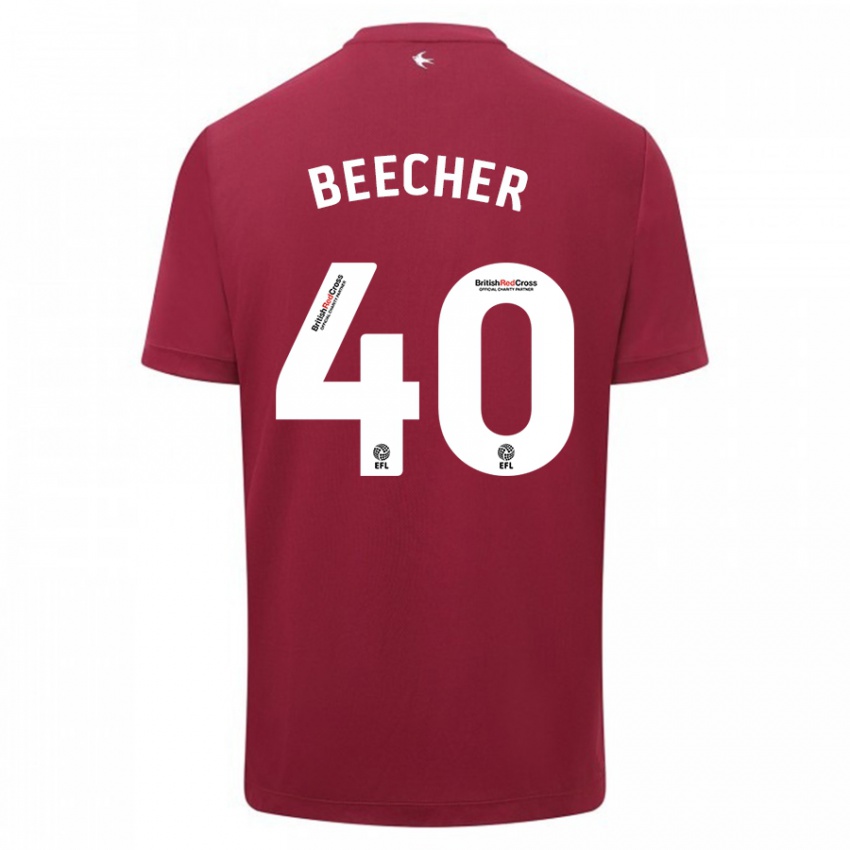 Kinder Josh Beecher #40 Rot Auswärtstrikot Trikot 2023/24 T-Shirt Schweiz