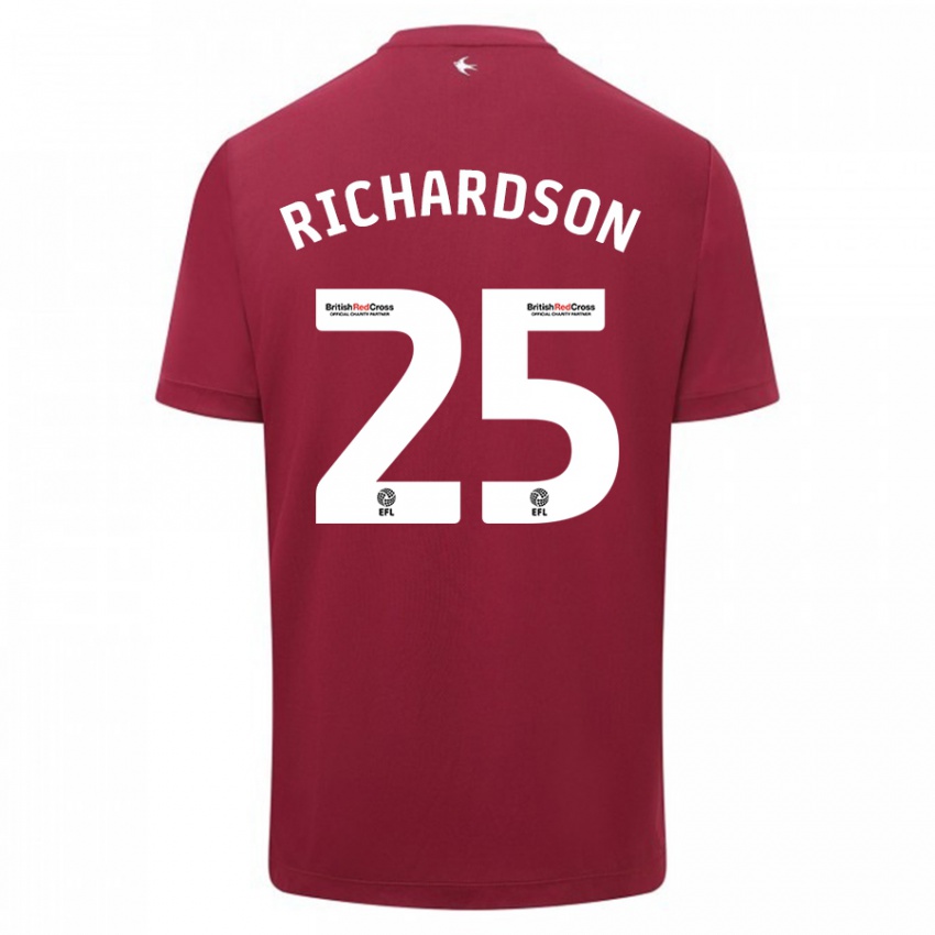 Kinder Tija Richardson #25 Rot Auswärtstrikot Trikot 2023/24 T-Shirt Schweiz