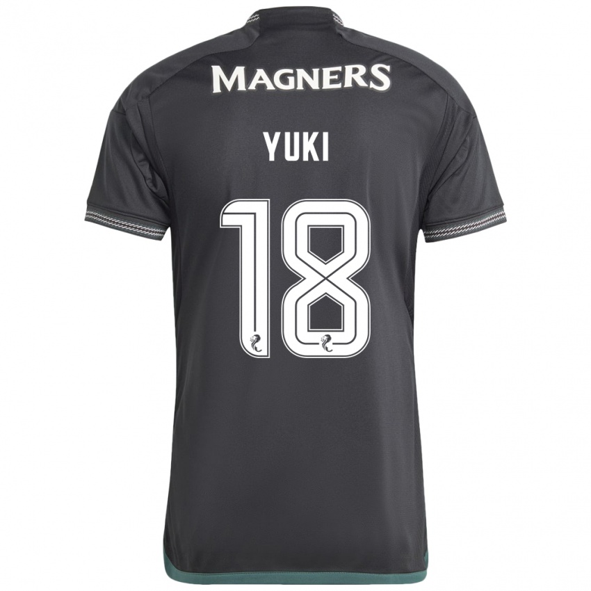 Kinder Yuki Kobayashi #18 Schwarz Auswärtstrikot Trikot 2023/24 T-Shirt Schweiz