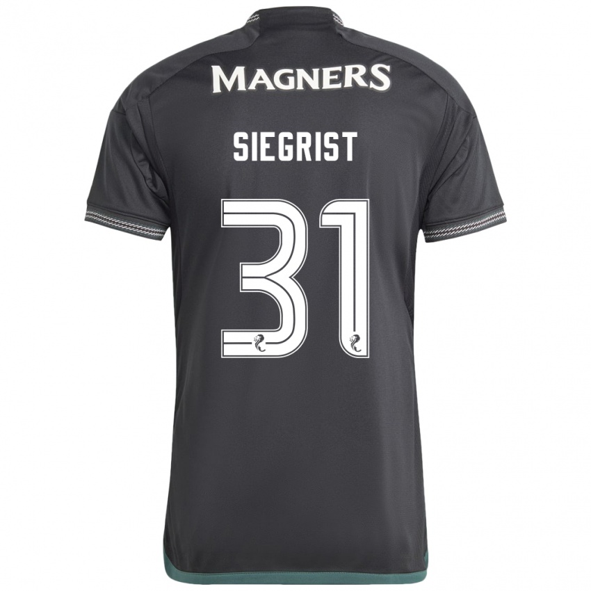 Kinder Benjamin Siegrist #31 Schwarz Auswärtstrikot Trikot 2023/24 T-Shirt Schweiz