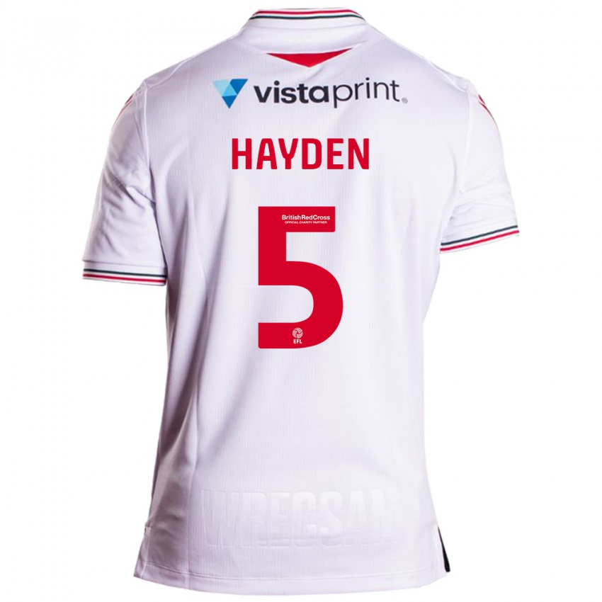 Kinder Aaron Hayden #5 Weiß Auswärtstrikot Trikot 2023/24 T-Shirt Schweiz