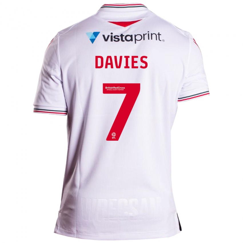Kinder Jordan Davies #7 Weiß Auswärtstrikot Trikot 2023/24 T-Shirt Schweiz