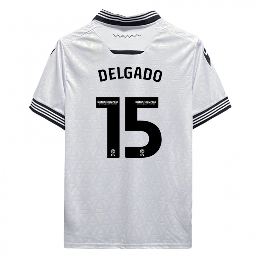 Kinder Juan Delgado #15 Weiß Auswärtstrikot Trikot 2023/24 T-Shirt Schweiz