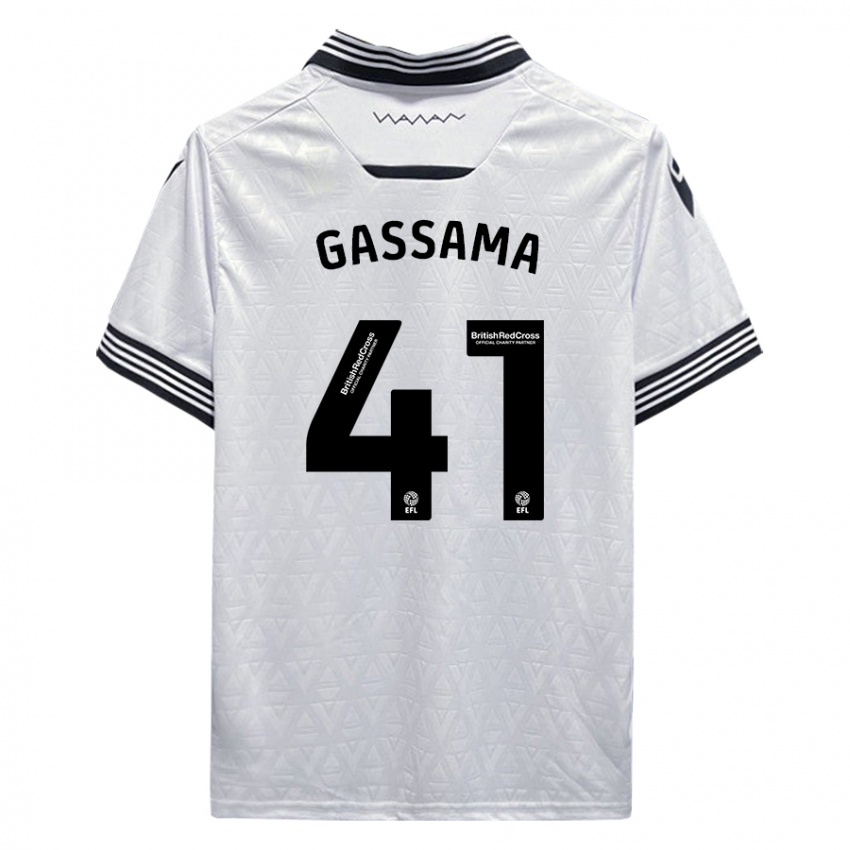 Kinder Djeidi Gassama #41 Weiß Auswärtstrikot Trikot 2023/24 T-Shirt Schweiz