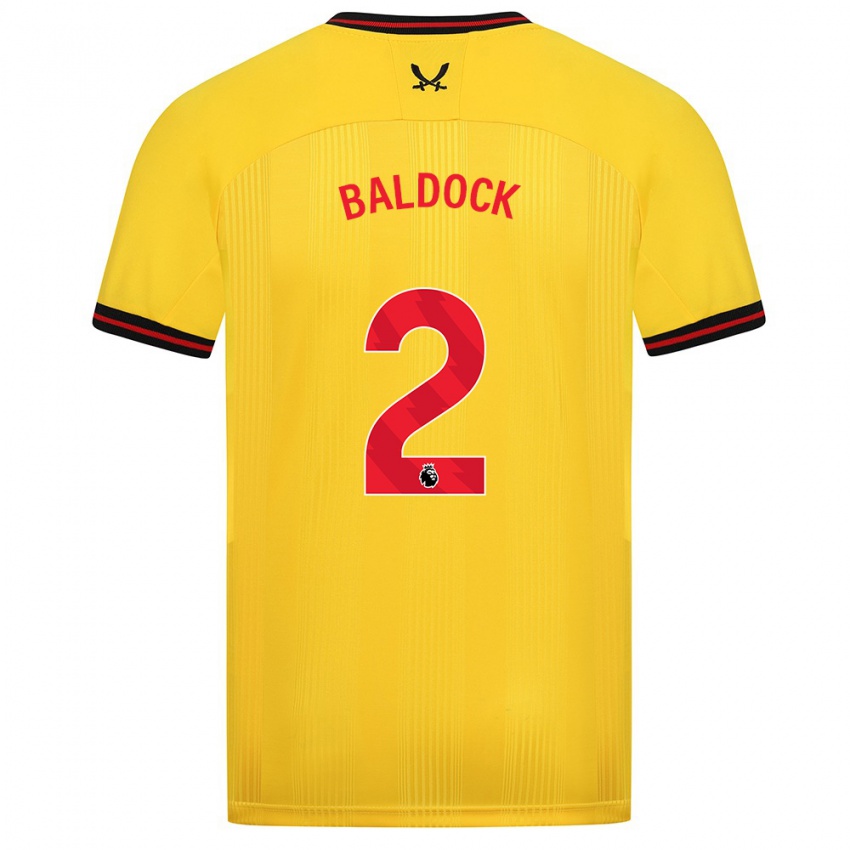 Kinder George Baldock #2 Gelb Auswärtstrikot Trikot 2023/24 T-Shirt Schweiz