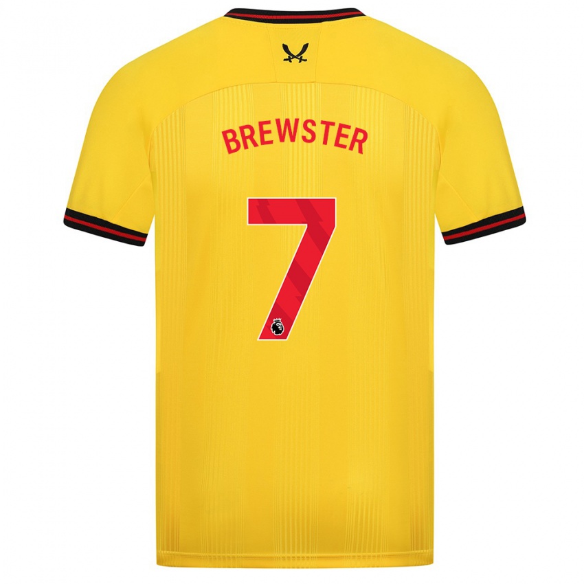 Kinder Rhian Brewster #7 Gelb Auswärtstrikot Trikot 2023/24 T-Shirt Schweiz